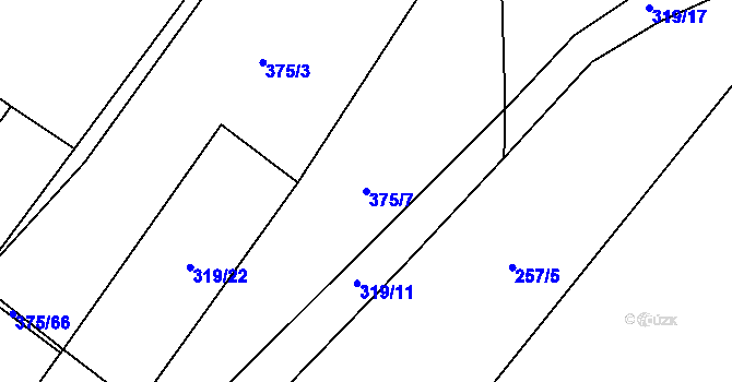Parcela st. 375/7 v KÚ Tisová u Tachova, Katastrální mapa