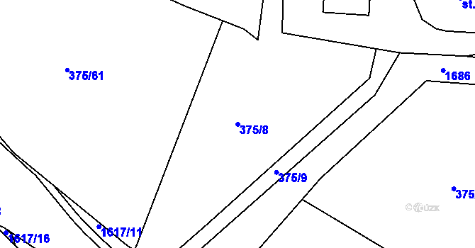Parcela st. 375/8 v KÚ Tisová u Tachova, Katastrální mapa