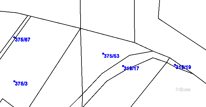 Parcela st. 375/53 v KÚ Tisová u Tachova, Katastrální mapa