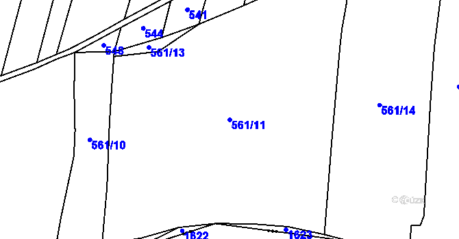 Parcela st. 561/11 v KÚ Tisová u Tachova, Katastrální mapa