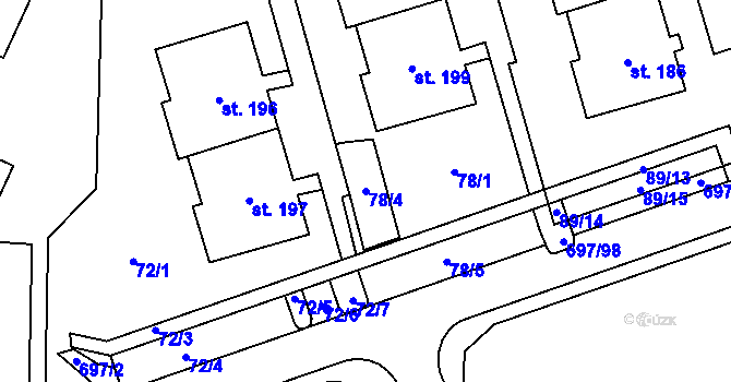 Parcela st. 78/4 v KÚ Tisová u Tachova, Katastrální mapa