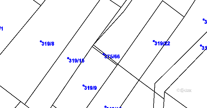 Parcela st. 375/66 v KÚ Tisová u Tachova, Katastrální mapa