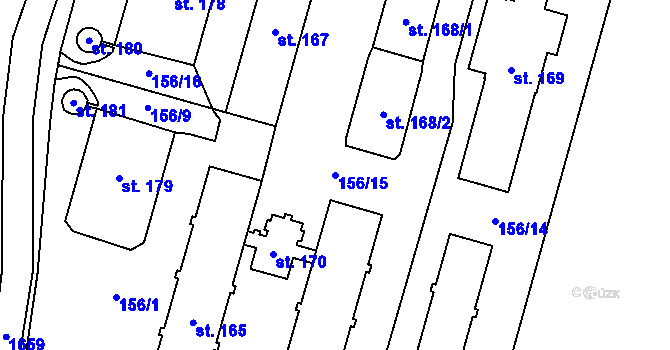 Parcela st. 156/15 v KÚ Tisová u Tachova, Katastrální mapa