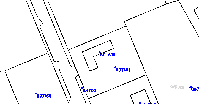 Parcela st. 239 v KÚ Tisová u Tachova, Katastrální mapa