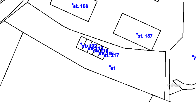 Parcela st. 216 v KÚ Tisová u Tachova, Katastrální mapa