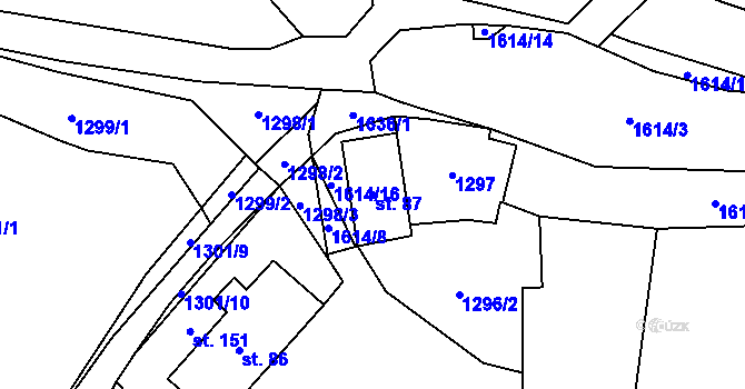Parcela st. 87 v KÚ Trnová u Tachova, Katastrální mapa