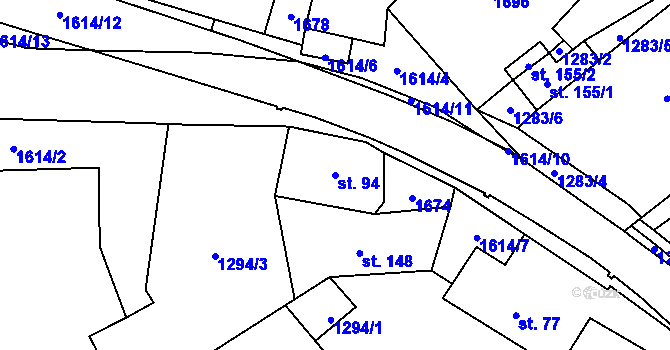 Parcela st. 94 v KÚ Trnová u Tachova, Katastrální mapa