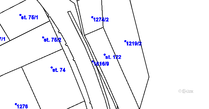 Parcela st. 122 v KÚ Trnová u Tachova, Katastrální mapa