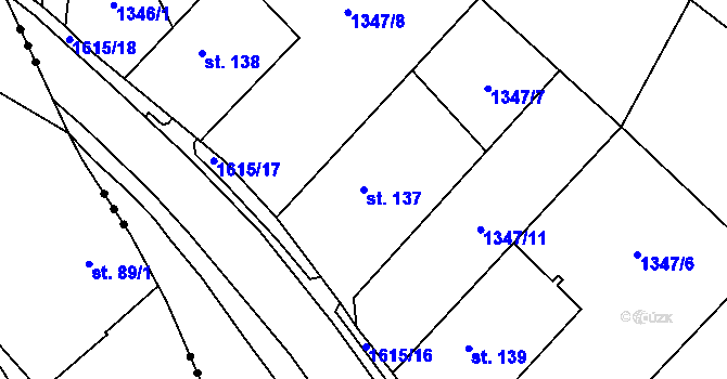 Parcela st. 137 v KÚ Trnová u Tachova, Katastrální mapa