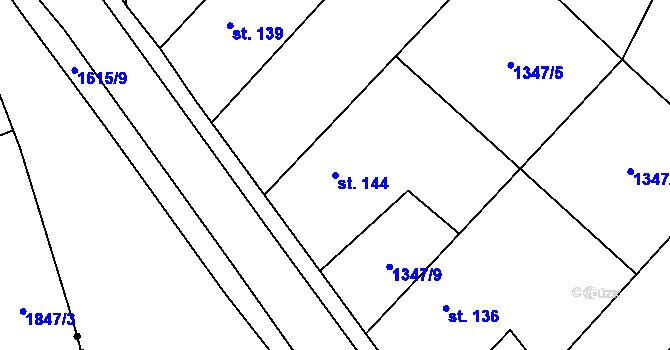 Parcela st. 144 v KÚ Trnová u Tachova, Katastrální mapa