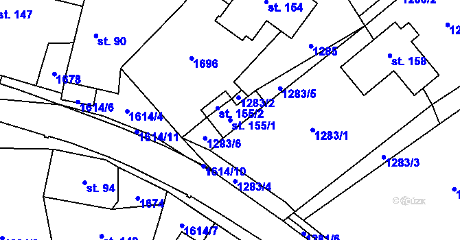 Parcela st. 155/1 v KÚ Trnová u Tachova, Katastrální mapa