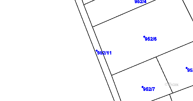 Parcela st. 952/11 v KÚ Trnová u Tachova, Katastrální mapa