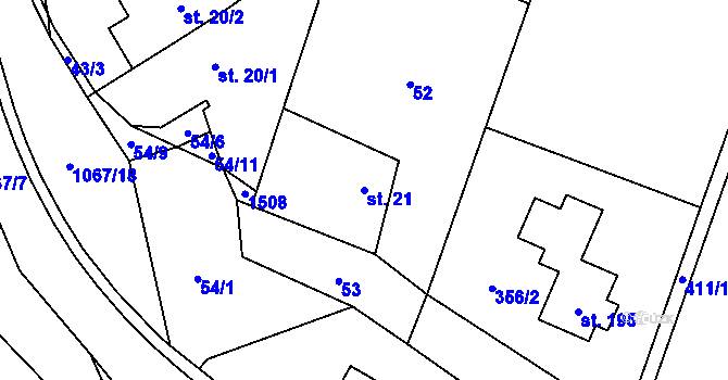 Parcela st. 21 v KÚ Tisová u Vysokého Mýta, Katastrální mapa