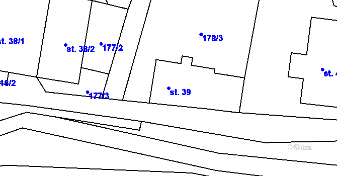 Parcela st. 39 v KÚ Tisová u Vysokého Mýta, Katastrální mapa