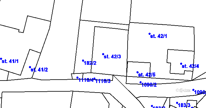 Parcela st. 42/3 v KÚ Tisová u Vysokého Mýta, Katastrální mapa