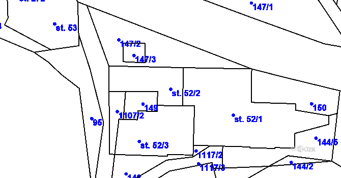 Parcela st. 52/2 v KÚ Tisová u Vysokého Mýta, Katastrální mapa
