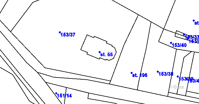 Parcela st. 55 v KÚ Tisová u Vysokého Mýta, Katastrální mapa