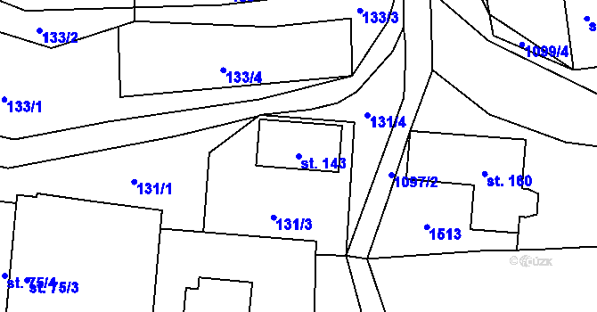 Parcela st. 143 v KÚ Tisová u Vysokého Mýta, Katastrální mapa