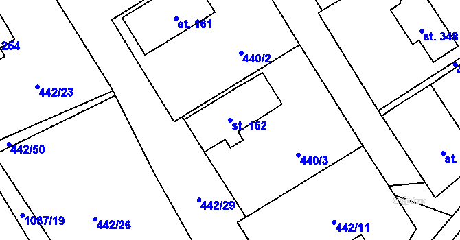 Parcela st. 162 v KÚ Tisová u Vysokého Mýta, Katastrální mapa