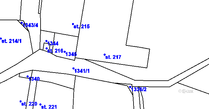 Parcela st. 217 v KÚ Tisová u Vysokého Mýta, Katastrální mapa