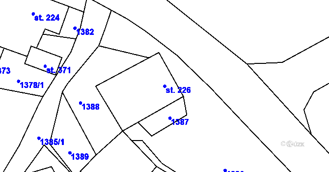 Parcela st. 226 v KÚ Tisová u Vysokého Mýta, Katastrální mapa