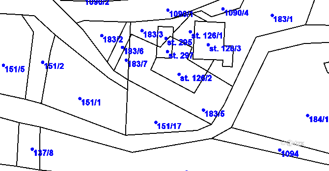 Parcela st. 296 v KÚ Tisová u Vysokého Mýta, Katastrální mapa