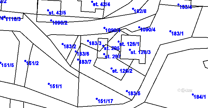 Parcela st. 297 v KÚ Tisová u Vysokého Mýta, Katastrální mapa