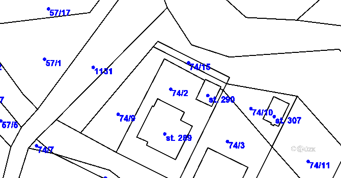 Parcela st. 74/2 v KÚ Tisová u Vysokého Mýta, Katastrální mapa