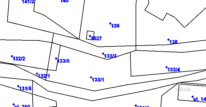 Parcela st. 133/2 v KÚ Tisová u Vysokého Mýta, Katastrální mapa