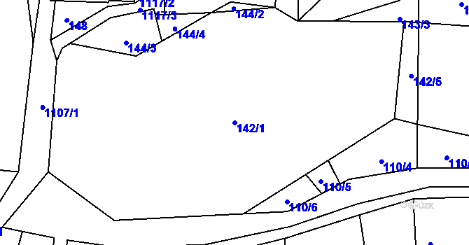 Parcela st. 142/1 v KÚ Tisová u Vysokého Mýta, Katastrální mapa