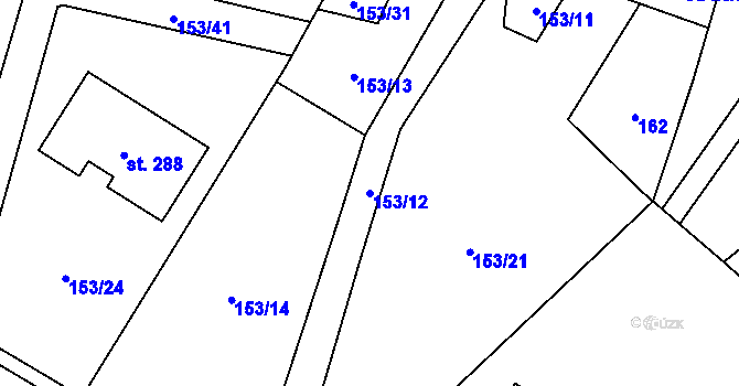 Parcela st. 153/12 v KÚ Tisová u Vysokého Mýta, Katastrální mapa