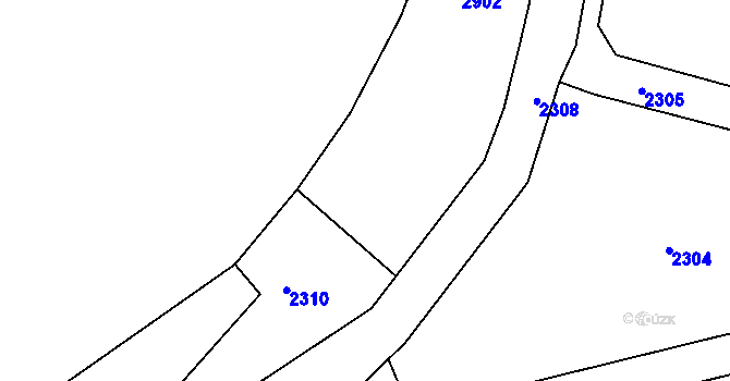 Parcela st. 210/2 v KÚ Tisová u Vysokého Mýta, Katastrální mapa