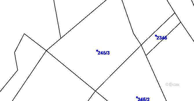 Parcela st. 245/3 v KÚ Tisová u Vysokého Mýta, Katastrální mapa