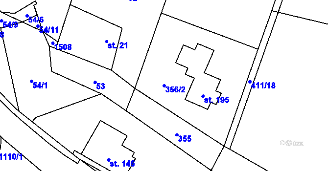 Parcela st. 356/2 v KÚ Tisová u Vysokého Mýta, Katastrální mapa