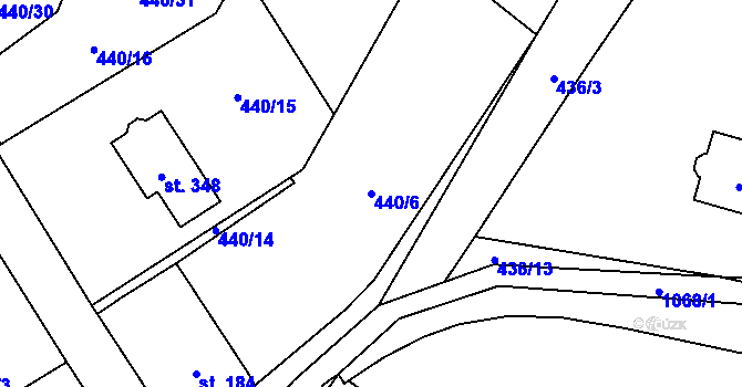 Parcela st. 440/6 v KÚ Tisová u Vysokého Mýta, Katastrální mapa