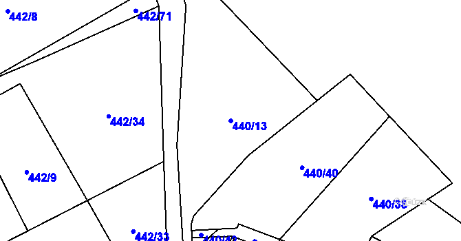 Parcela st. 440/13 v KÚ Tisová u Vysokého Mýta, Katastrální mapa