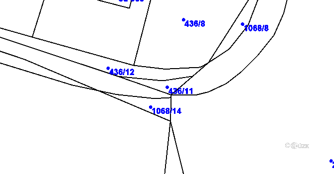 Parcela st. 436/11 v KÚ Tisová u Vysokého Mýta, Katastrální mapa