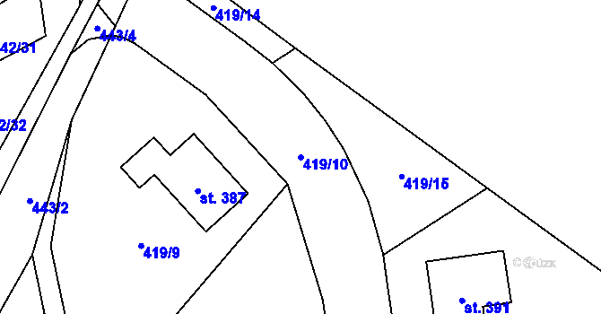 Parcela st. 419/10 v KÚ Tisová u Vysokého Mýta, Katastrální mapa