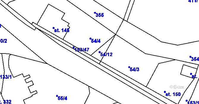 Parcela st. 54/12 v KÚ Tisová u Vysokého Mýta, Katastrální mapa