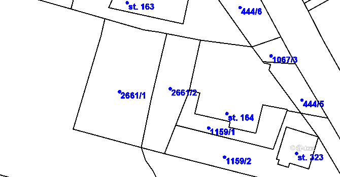 Parcela st. 2661/2 v KÚ Tisová u Vysokého Mýta, Katastrální mapa