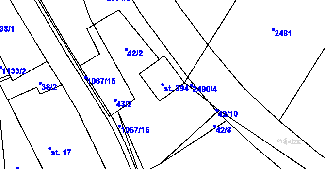 Parcela st. 394 v KÚ Tisová u Vysokého Mýta, Katastrální mapa