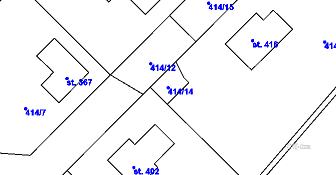 Parcela st. 414/14 v KÚ Tisová u Vysokého Mýta, Katastrální mapa