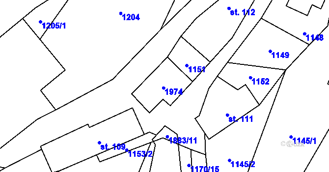 Parcela st. 110 v KÚ Tisovec, Katastrální mapa
