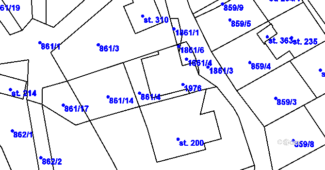 Parcela st. 199 v KÚ Tisovec, Katastrální mapa