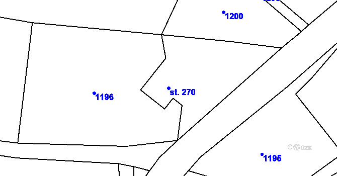 Parcela st. 270 v KÚ Tisovec, Katastrální mapa