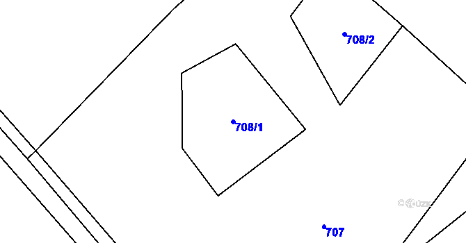 Parcela st. 708/1 v KÚ Tisovec, Katastrální mapa