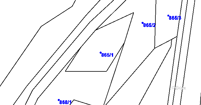 Parcela st. 865/1 v KÚ Tisovec, Katastrální mapa