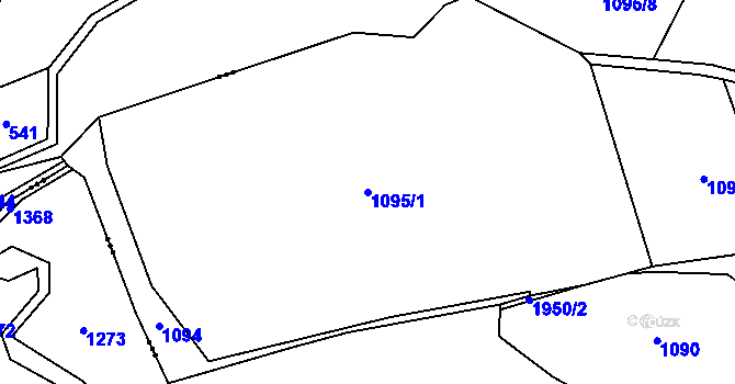 Parcela st. 1095/1 v KÚ Tisovec, Katastrální mapa