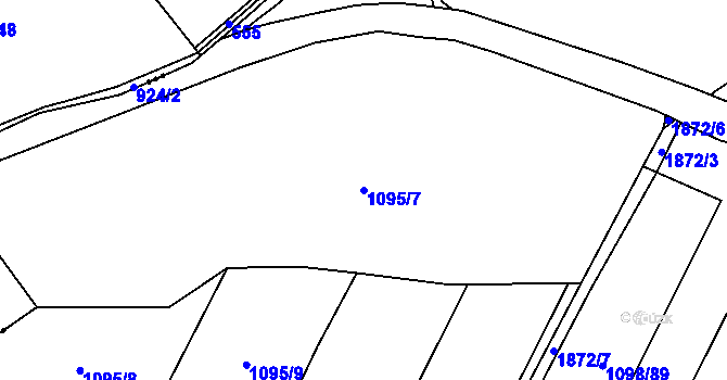 Parcela st. 1095/7 v KÚ Tisovec, Katastrální mapa
