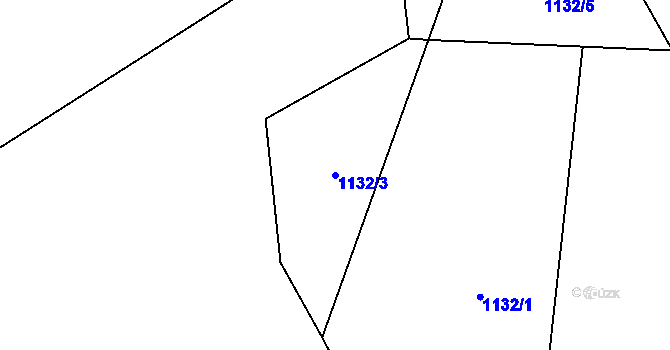 Parcela st. 1132/3 v KÚ Tisovec, Katastrální mapa